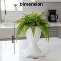 GoHooked white plastic planter with decorative pedestal stand and diamond-cut design, 11 inches tall.