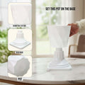 GoHooked white plastic planter with geometric texture and decorative pedestal stand. 7-inch pot with saucer.