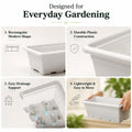 Go Hooked Jupiter white plastic rectangular planter pot, 24 inch, pack of 12. Ideal for indoor/outdoor gardening.