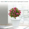 GoHooked white plastic planter pot with saucer, modern design, suitable for indoor/outdoor plants.