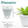 GoHooked white plastic planter pot with saucer, 6-inch Zenith model, modern design for indoor/outdoor plants.