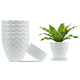 Go Hooked Plastic Planter Pots Set of 6 with Saucer Tray | Flower Pots for Home, Office Garden Dcor | White 6 Inch Kohinoor Pot for Indoor Outdoor Plants | Stylish & Modern Design Plant Containers
