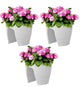 Go Hooked Flower Pots | Railing Pots | Hanging Planters | Flower Pots | 12 Inch | Green | Set of 3