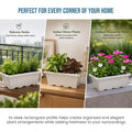 GoHooked pack of 4 white plastic rectangular window planters, 24 inch, for indoor/outdoor gardening.