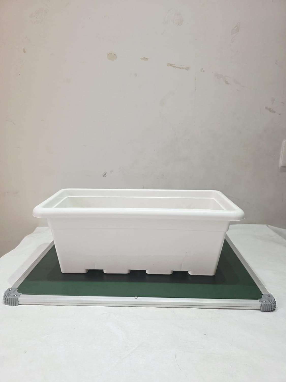 GoHooked white plastic rectangular window planter pot, 17 inch, ideal for indoor/outdoor plants, balcony, garden decor.