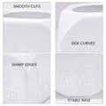 GoHooked white plastic Tulsi plant pot with Hindu religious symbols, 17.5 cm square, lightweight and durable.