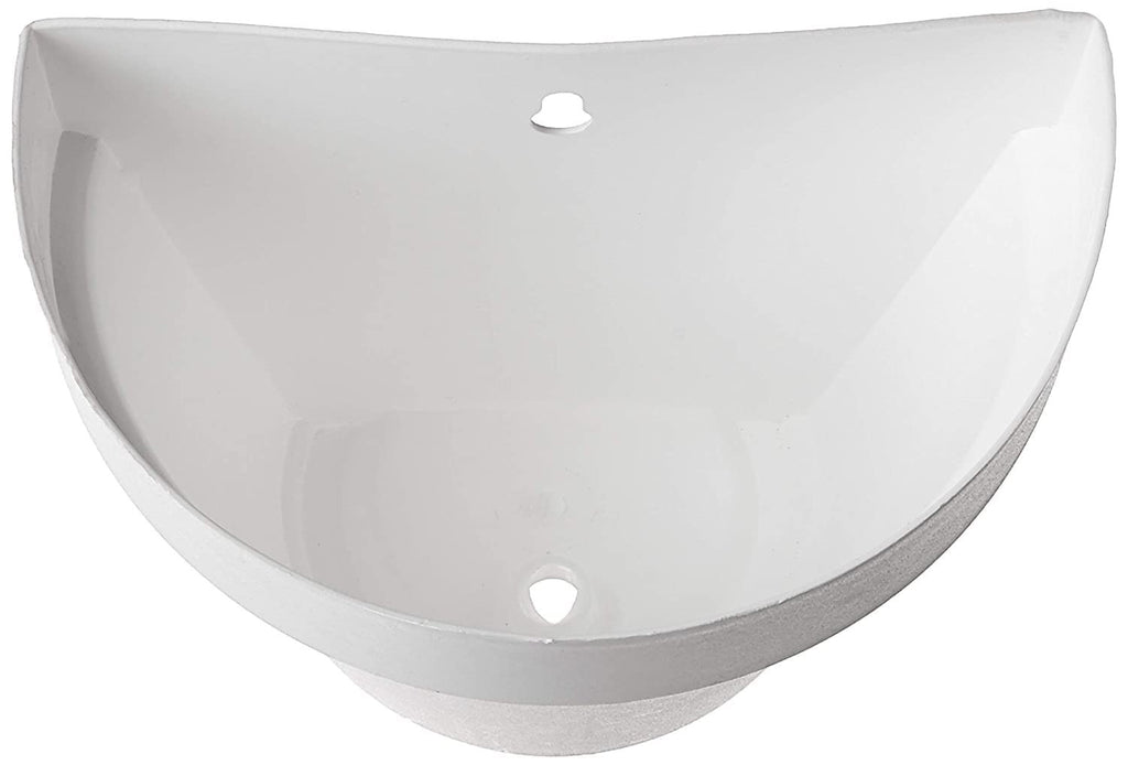 GoHooked white semi-circular plastic wall planter pot with drainage hole and mounting hole
