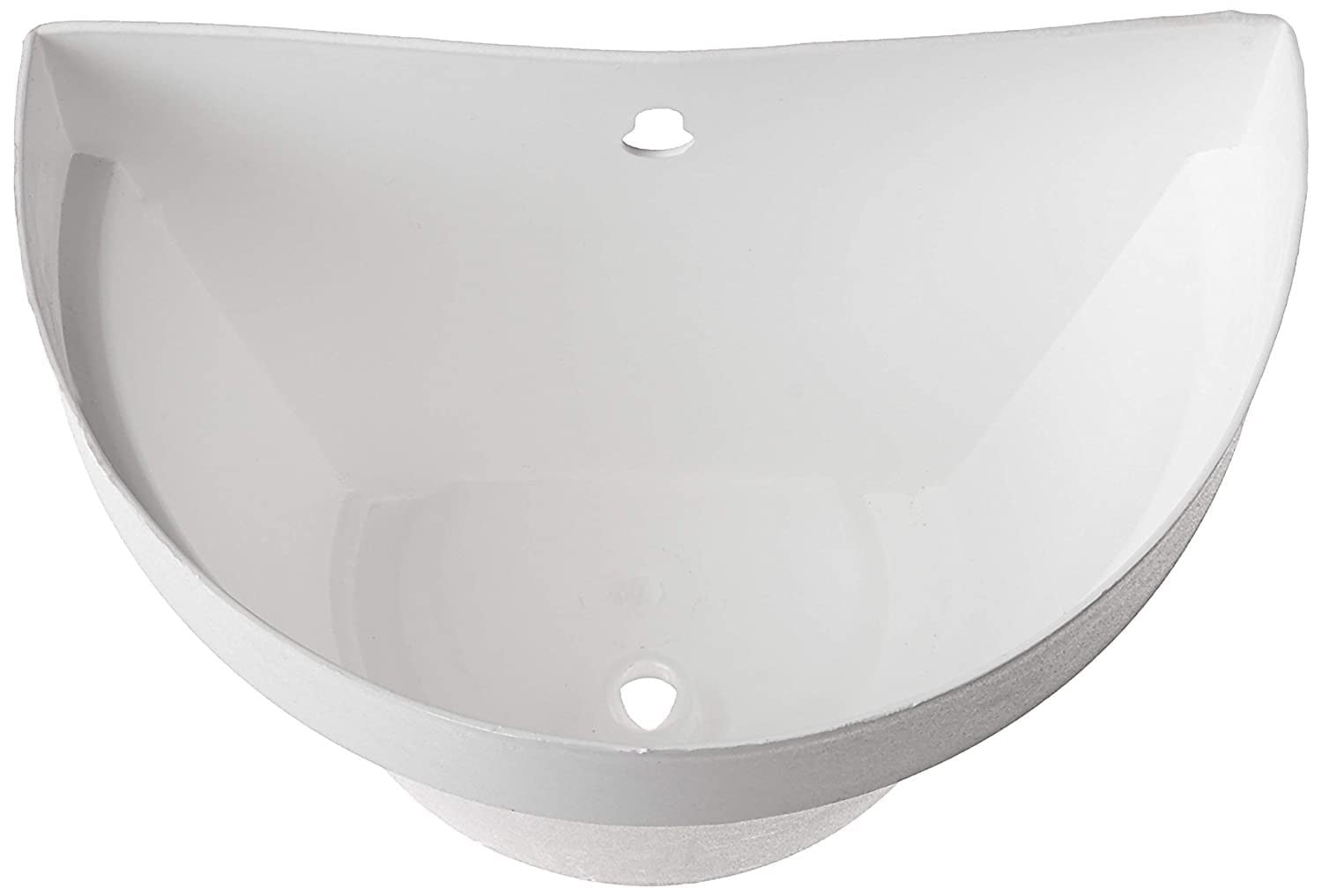 GoHooked white semi-circular plastic wall planter pot with drainage hole and mounting hole