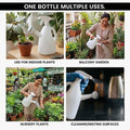 GoHooked white 1-litre plastic watering can with spray bottle and shower head, adjustable nozzle for indoor plants, balcony gardens, and nurseries.