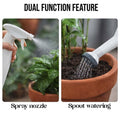 GoHooked white 1L plastic watering can with spray nozzle and shower head for indoor plants