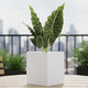 Go Hooked Home Decor Planter 12 Inch for Home & Office | Modern Indoor Planter for Living Room, Bedroom & Balcony | Decorative Planter Perfect for Artificial & Live Plants (Cube, White)