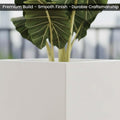 GoHooked 12-inch white polymer cube planter with a modern design, perfect for indoor or outdoor use.