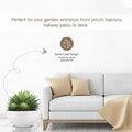 GoHooked white polymer lotus bowl planter with drainage option, 31 inch, for indoor/outdoor use.