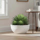 Go Hooked Lotus Bowl 25 Inch Big Flower Pot for Plants | Outdoor & Indoor Planter for Balcony, Terrace & Garden | Weather-Resistant, Lightweight, Durable Polymer Pot with Drainage Option (White)