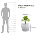 GoHooked white polymer round planter, 20-inch diameter, 19-inch height, modern design with drainage hole.