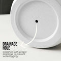 GoHooked white polymer planter with drainage hole, ideal for indoor/outdoor use.