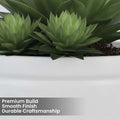 GoHooked white polymer lotus bowl planter with drainage option, 31 inch, for indoor/outdoor use.