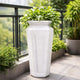 Go Hooked Tall Decorative Pot for Indoor Outdoor Use (24 Inch, White) | Premium Polymer Marble-Texture Planter | Lightweight, Durable & Weather-Resistant Flower Pot for Home Garden Décor