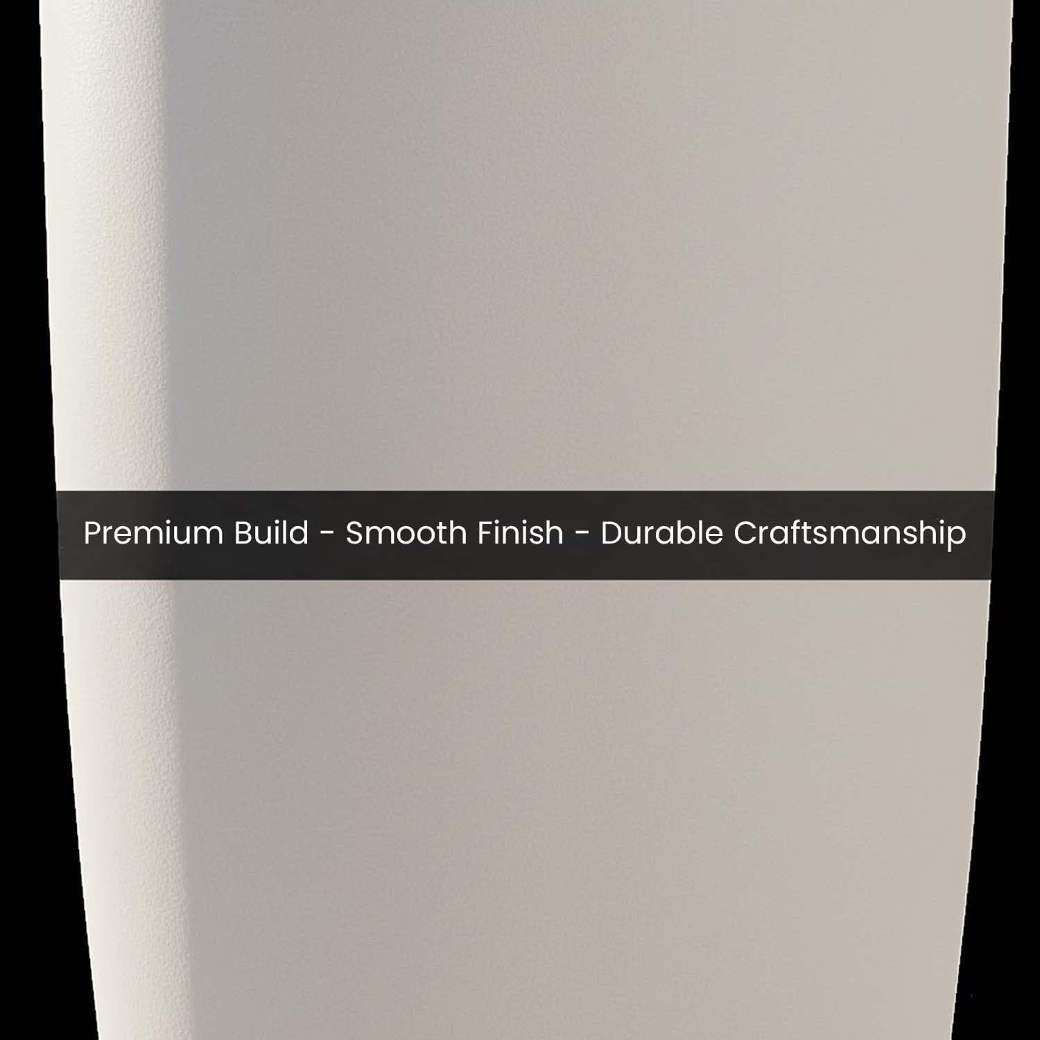 GoHooked 33-inch white polymer round planter pot with a smooth finish, UV & weather resistant.
