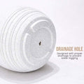 GoHooked white polymer planter pot with ribbed texture and drainage hole. Includes matching tray.