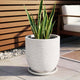 Go Hooked Ripper Round Planter Pot with Tray (15Inch, White) | Heavy-Duty Polymer & Plastic Pot with Textured Ribbed Finish | Large Decorative Flower Planter for Indoor Outdoor Garden & Balcony Décor