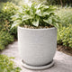 Go Hooked Ripper Round Planter Pot with Tray (18Inch, White) | Heavy-Duty Polymer & Plastic Pot with Textured Ribbed Finish | Large Decorative Flower Planter for Indoor Outdoor Garden & Balcony Décor
