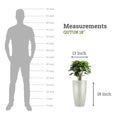 GoHooked 18-inch white polymer planter, modern Qutub Pot style, 13-inch diameter, with drainage hole.