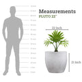 Go Hooked 22-inch white polymer round planter with a speckled finish, perfect for indoor or outdoor use.
