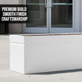 GoHooked white rectangular polymer planter pot with modern design and drainage hole. 30x12 inches.