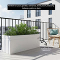 GoHooked white polymer rectangular planter pot with modern design, 36 inches, for outdoor and indoor plants.