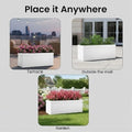 GoHooked white polymer rectangular planter pot with modern design, suitable for indoor or outdoor use.