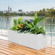 Go Hooked Recta R White Planter Pot (24x12.5 Inch) | Big Size Outdoor & Indoor Pot for Plants | Modern Design Lightweight & Durable Rectangle Polymer Flower Pot for Balcony, Terrace & Garden