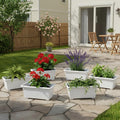 GoHooked white rectangular plastic plant pots, pack of 6, ideal for home, window display, or garden.