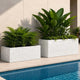Go Hooked Rectangular Planter Pot Combo Recta R (36 Inch & 24 Inch) | Large Polymer Indoor Outdoor Pots with Drainage | UV-Weather Resistant Flower Pot for Balcony Garden Home Office Décor (White)