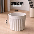 GoHooked white ribbed plastic flower pot with marble finish, 4 inch size, perfect for indoor plants and succulents.