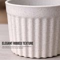GoHooked white marble texture plastic planter with ribbed design, 6 inch size