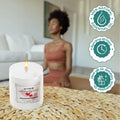 GoHooked white scented aroma candle with 'Heart to Heart' fragrance, 120ml, 35-hour burn time, essential oil infused for aromatherapy.
