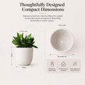 GoHooked white speckled polymer planter pot, 10-inch, round, with drainage hole. Ideal for indoor/outdoor plants.
