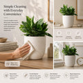 GoHooked white speckled polymer planter pot, 18-inch, for indoor/outdoor plants, stylish decorative home decor.