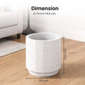 GoHooked modern white speckled polymer planter pot with faceted design and matching tray. 14x14.5 inch.