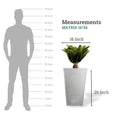 Go Hooked white square polymer planter, 26 inches tall, with a speckled finish. Ideal for indoor or outdoor use.
