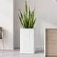 Go Hooked Grak Pot 12×24 Inch White | Extra Tall Square Polymer Planter with Granite Ribbed Texture | Decorative Plastic Flower Pot for Indoor Outdoor Plants, Balcony Corners & Home Garden Décor