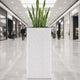 Go Hooked Grak Pot 14×30 Inch White | Extra Large Tall Square Polymer Planter with Granite Ribbed Texture | Decorative Plastic Flower Pot for Indoor Outdoor Plants, Balcony Corners & Home Garden Décor
