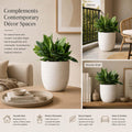 GoHooked white textured polymer planter pot with a rounded shape, perfect for indoor or outdoor plants.