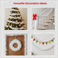 GoHooked 5 Pcs Snow White artificial tinsel garland for Christmas tree decoration, home, and party decor.