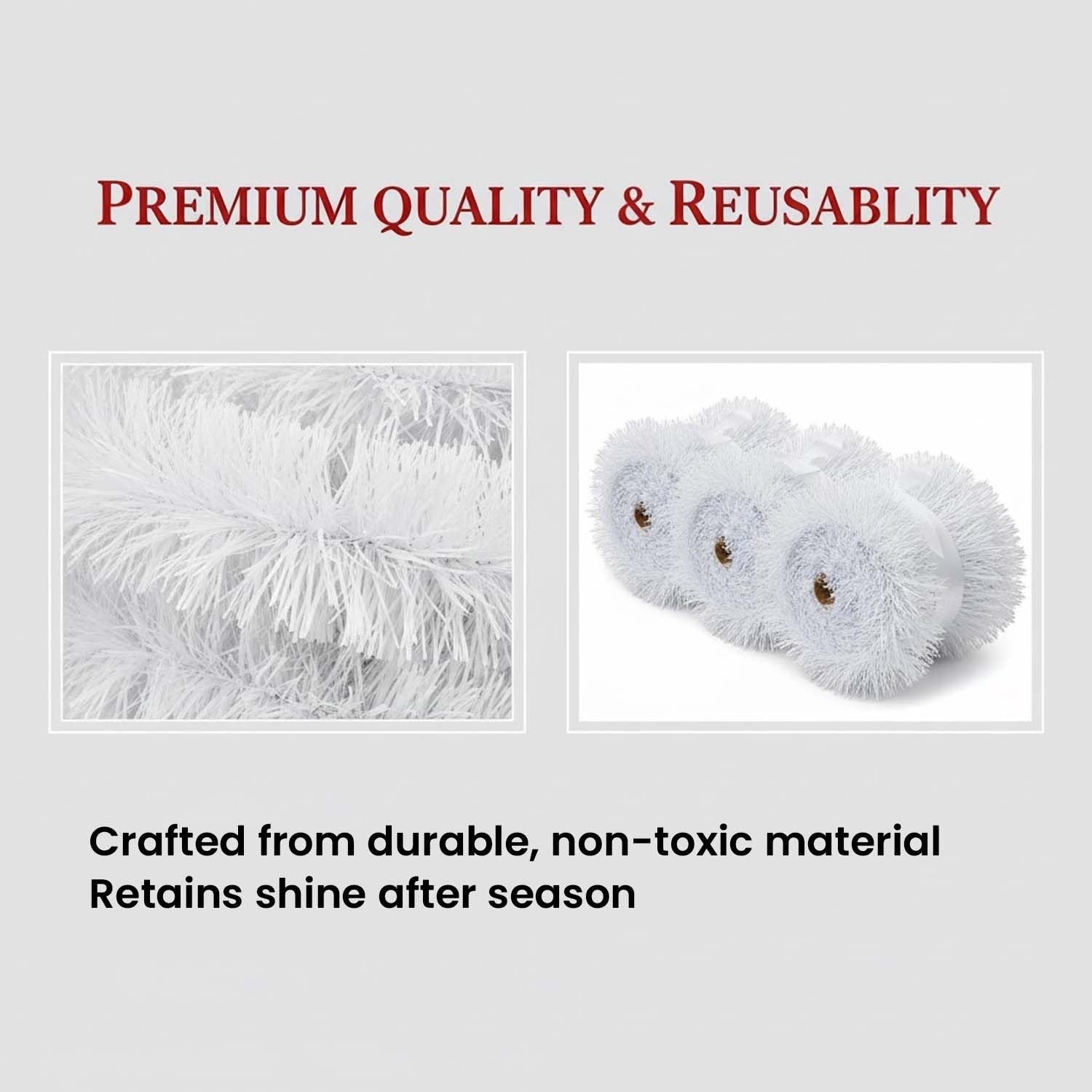 GoHooked 5 Pcs Snow White Artificial Tinsel Garland for Christmas Tree Decoration, Home & Party D
uevoor. Crafted from durable, non-toxic plastic.