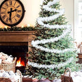 Go Hooked 3 Pcs Snow White Tinsel Garland for Christmas Tree Decoration, 180cm length, festive home decor