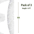 GoHooked 3-pack artificial snow white tinsel garland, 6ft length each, for Christmas and party decor.