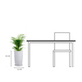 Go Hooked white 18-inch lightweight tower planter with saucer, 45cm tall, 27cm wide. Durable, weather-resistant, and has drainage.