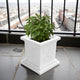 Go Hooked 12 Inch Tulsi Pot Traditional Decorative Planter for Home Temple and Pooja Decor, Balcony | Premium Plastic Square Tulsi Planter with Om & Swastik Design | Lightweight, UV-Resistant White